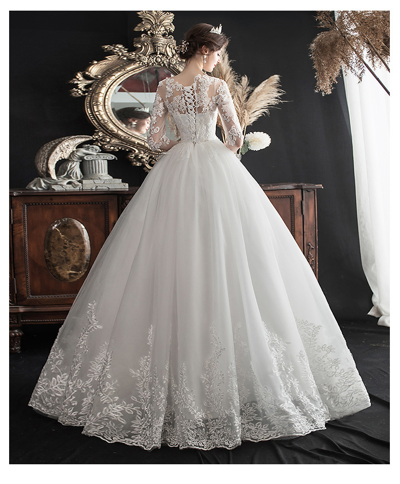 Bridal Wedding Dress Women Tulle Sleeves Maxi Prom Evening Cocktail  Gown